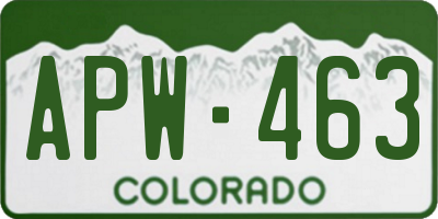 CO license plate APW463