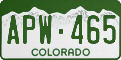 CO license plate APW465