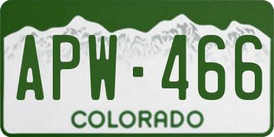 CO license plate APW466