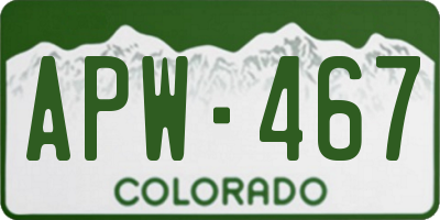 CO license plate APW467