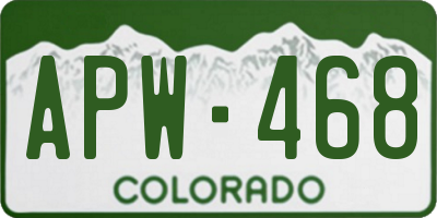 CO license plate APW468