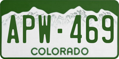 CO license plate APW469