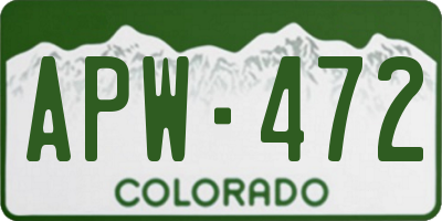CO license plate APW472