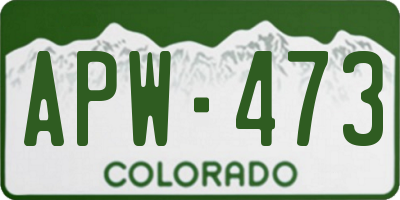 CO license plate APW473