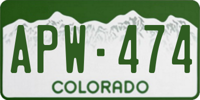 CO license plate APW474