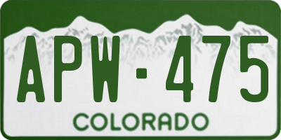 CO license plate APW475