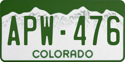 CO license plate APW476