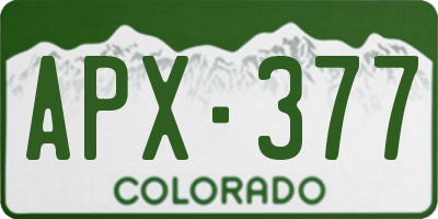 CO license plate APX377