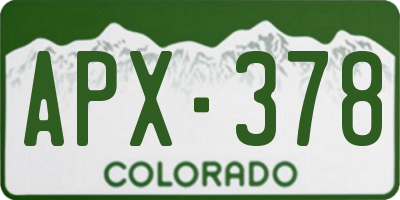 CO license plate APX378