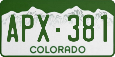 CO license plate APX381