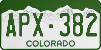 CO license plate APX382