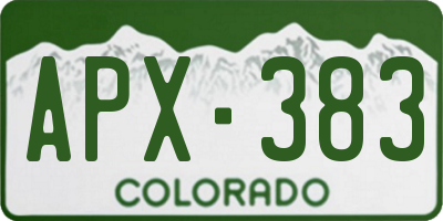 CO license plate APX383