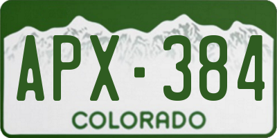 CO license plate APX384