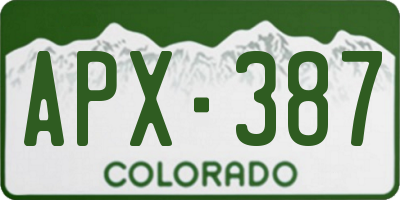 CO license plate APX387