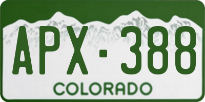 CO license plate APX388