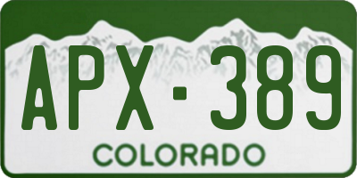 CO license plate APX389