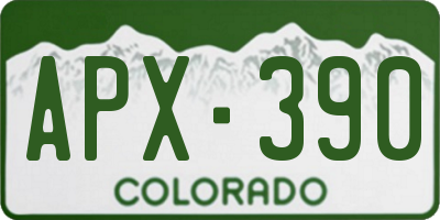 CO license plate APX390