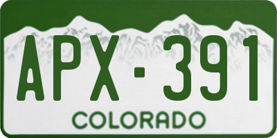 CO license plate APX391
