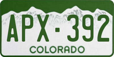CO license plate APX392