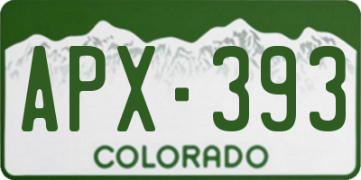 CO license plate APX393
