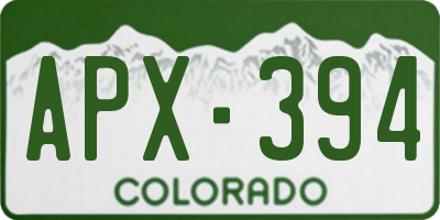 CO license plate APX394