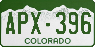 CO license plate APX396