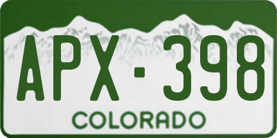 CO license plate APX398