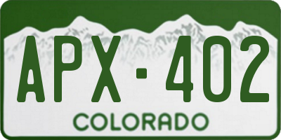CO license plate APX402