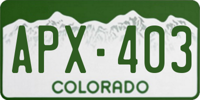 CO license plate APX403