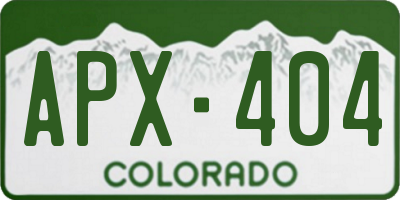 CO license plate APX404