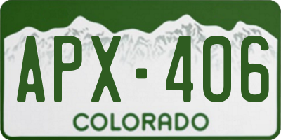 CO license plate APX406