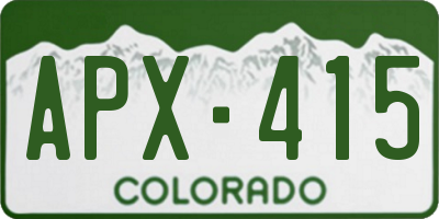CO license plate APX415