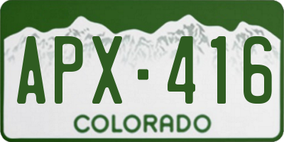 CO license plate APX416