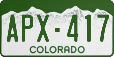 CO license plate APX417