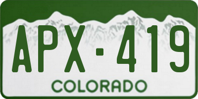 CO license plate APX419