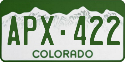 CO license plate APX422
