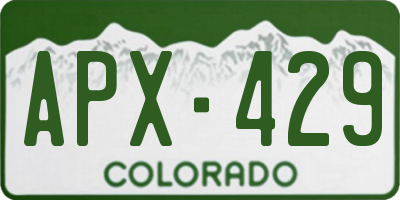 CO license plate APX429