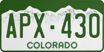 CO license plate APX430