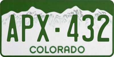 CO license plate APX432