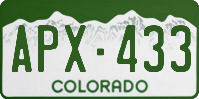 CO license plate APX433