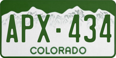 CO license plate APX434