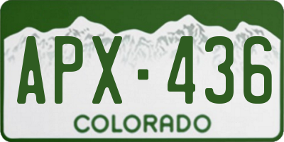 CO license plate APX436