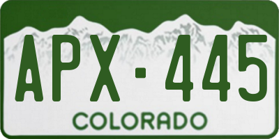 CO license plate APX445