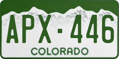 CO license plate APX446