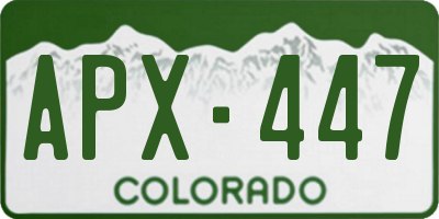 CO license plate APX447