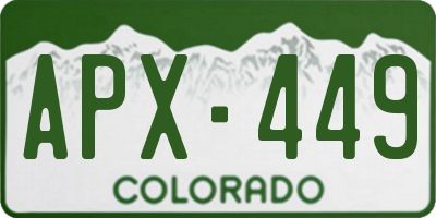 CO license plate APX449