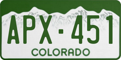 CO license plate APX451