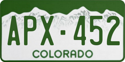 CO license plate APX452