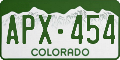 CO license plate APX454