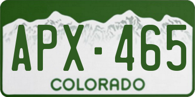 CO license plate APX465